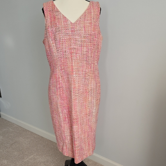 Talbots Dresses & Skirts - Talbots Pink Tweed Midi Dress